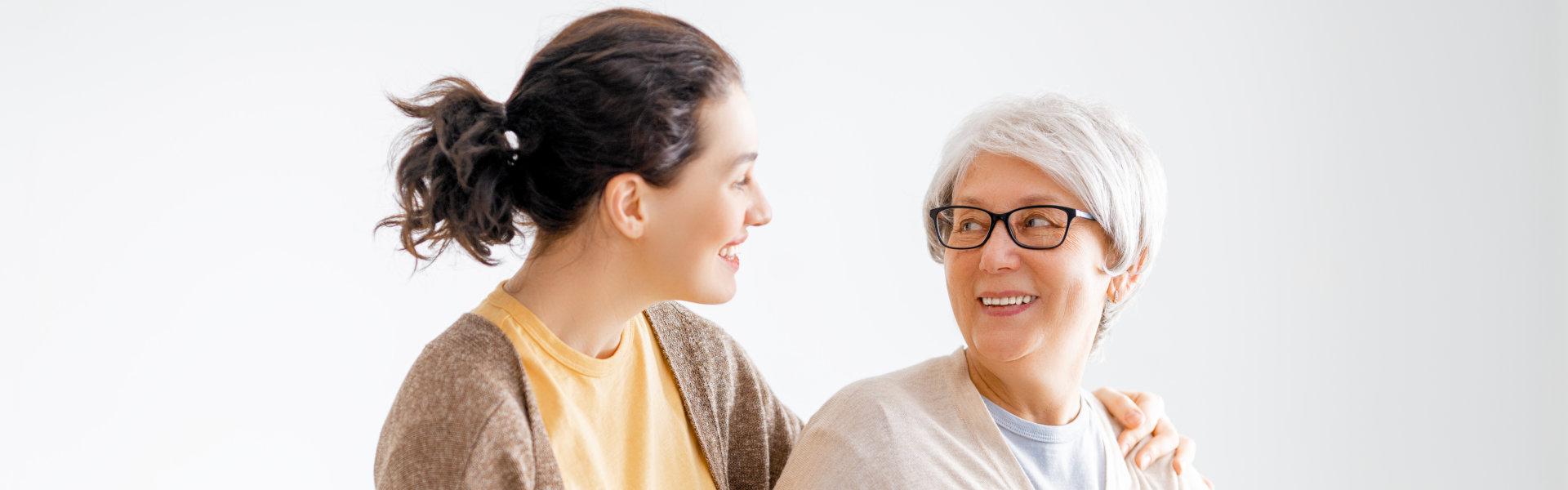 two women talking